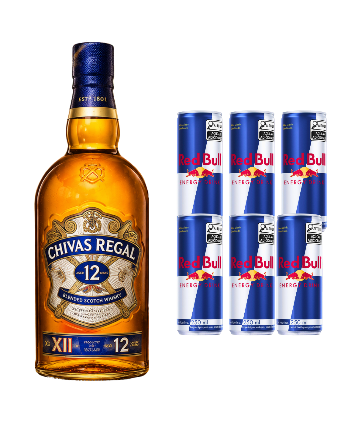 Chivas Regal 12 Anos + 6x Red Bull
